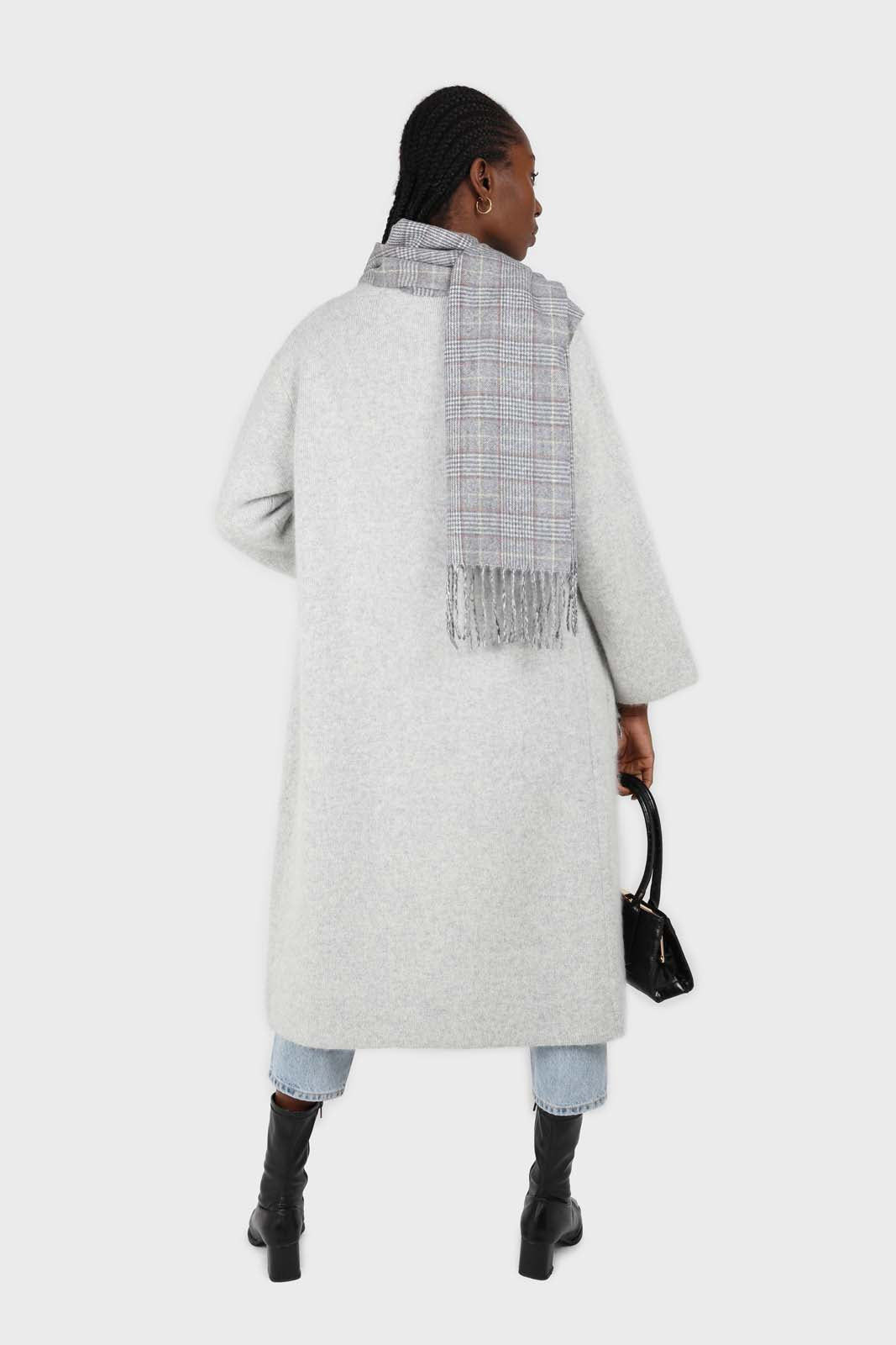 Pale grey thick angora sweater coat_3