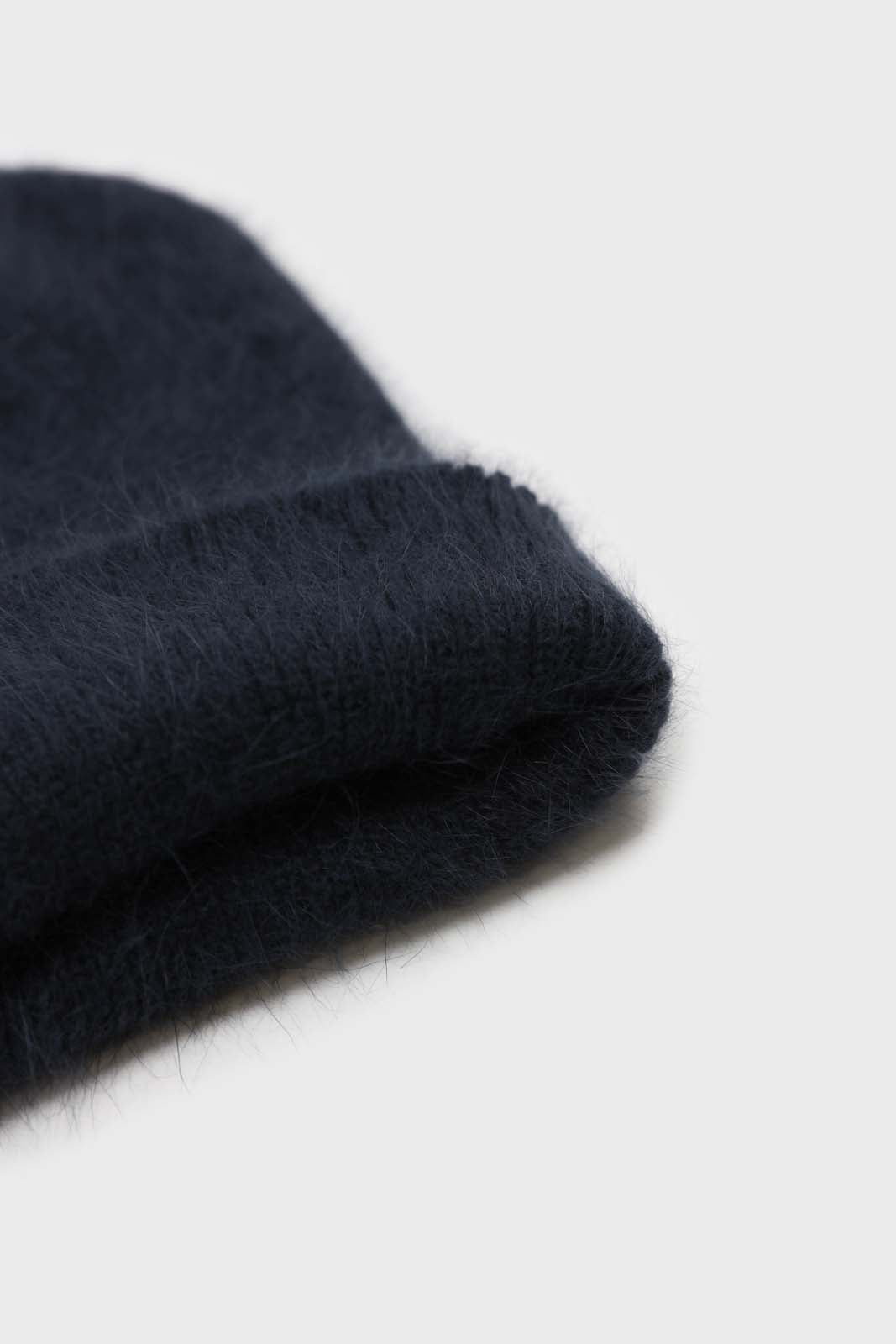 Deep blue mohair beanie hat_4