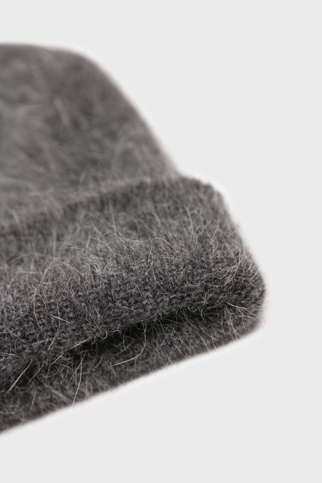 Charcoal grey mohair beanie hat_4