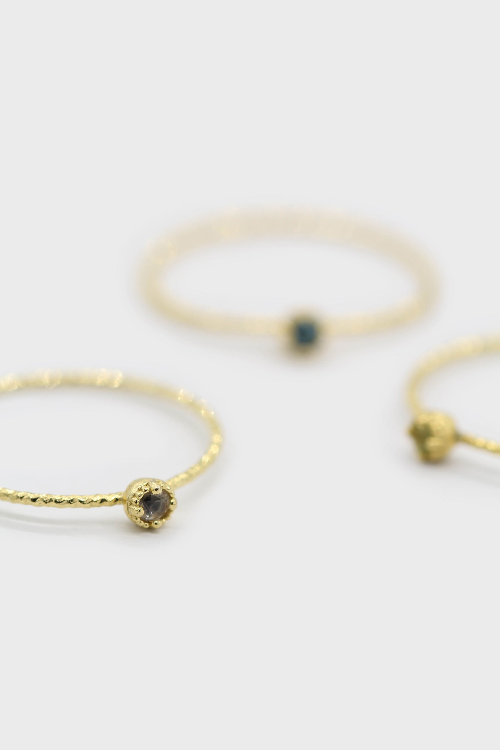 Gold genuine opal birthstone ring / Oct - iridescent ivory_2