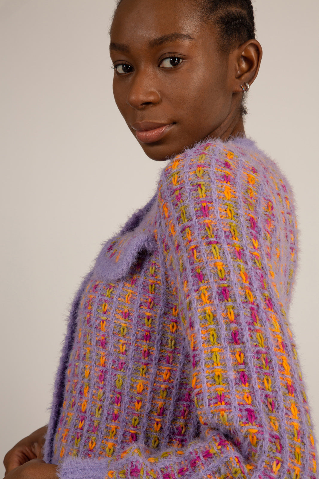 Purple textured heart button cardigan_7