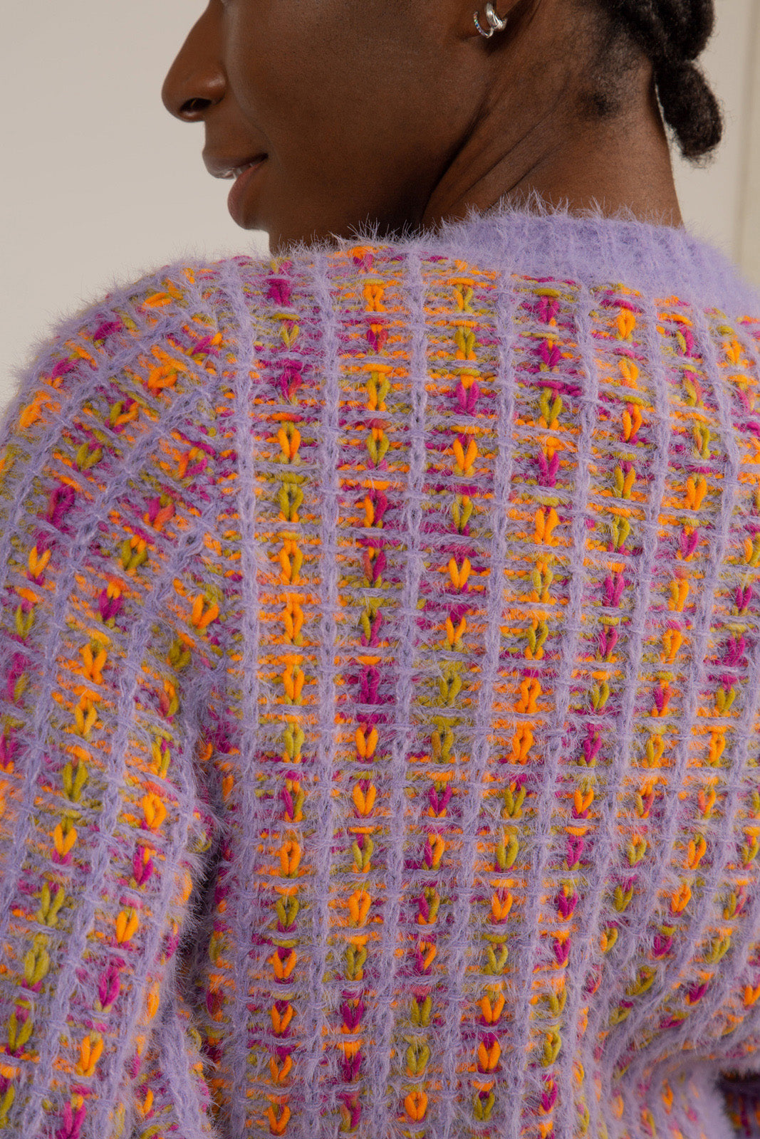 Purple textured heart button cardigan_10