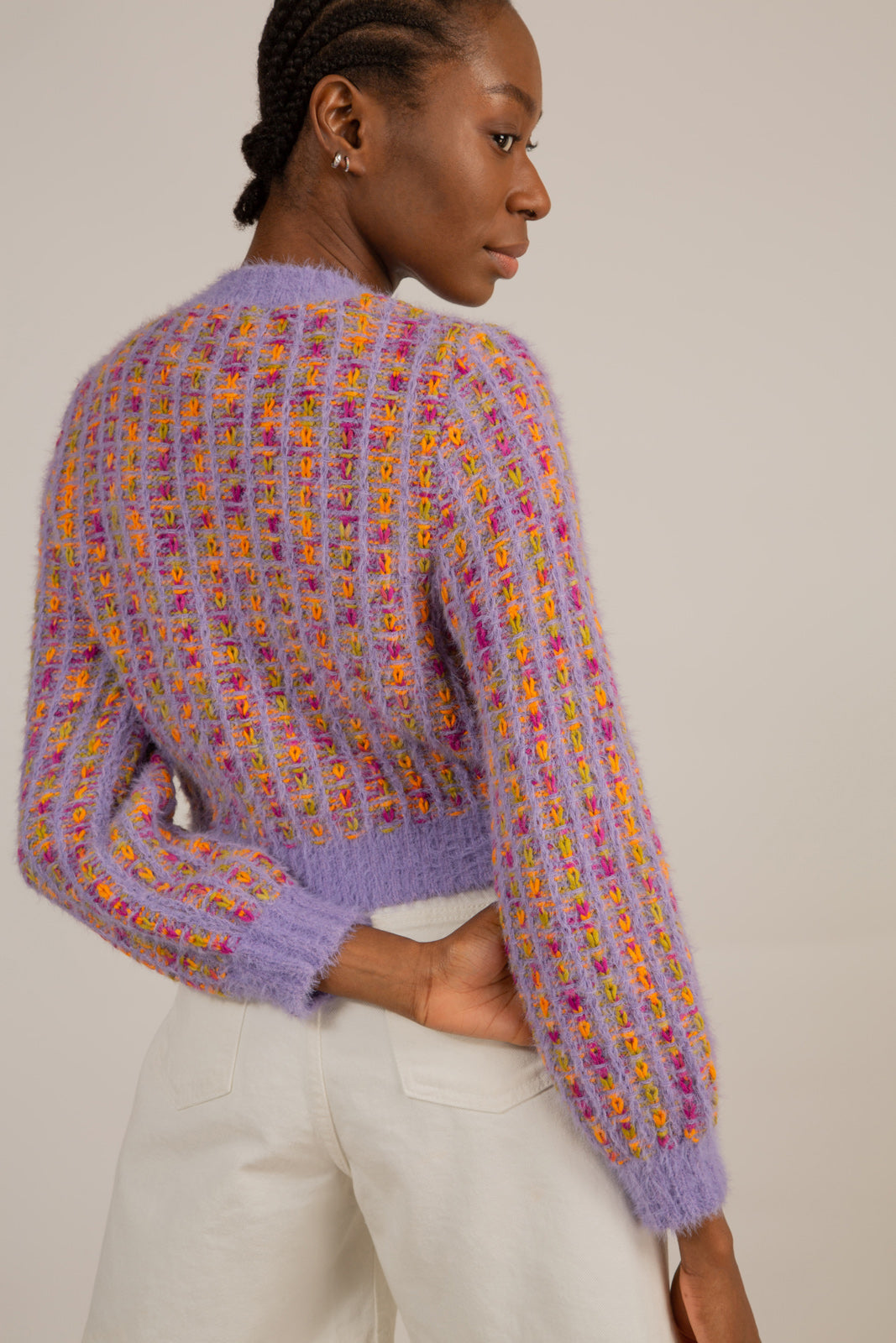 Purple textured heart button cardigan_4