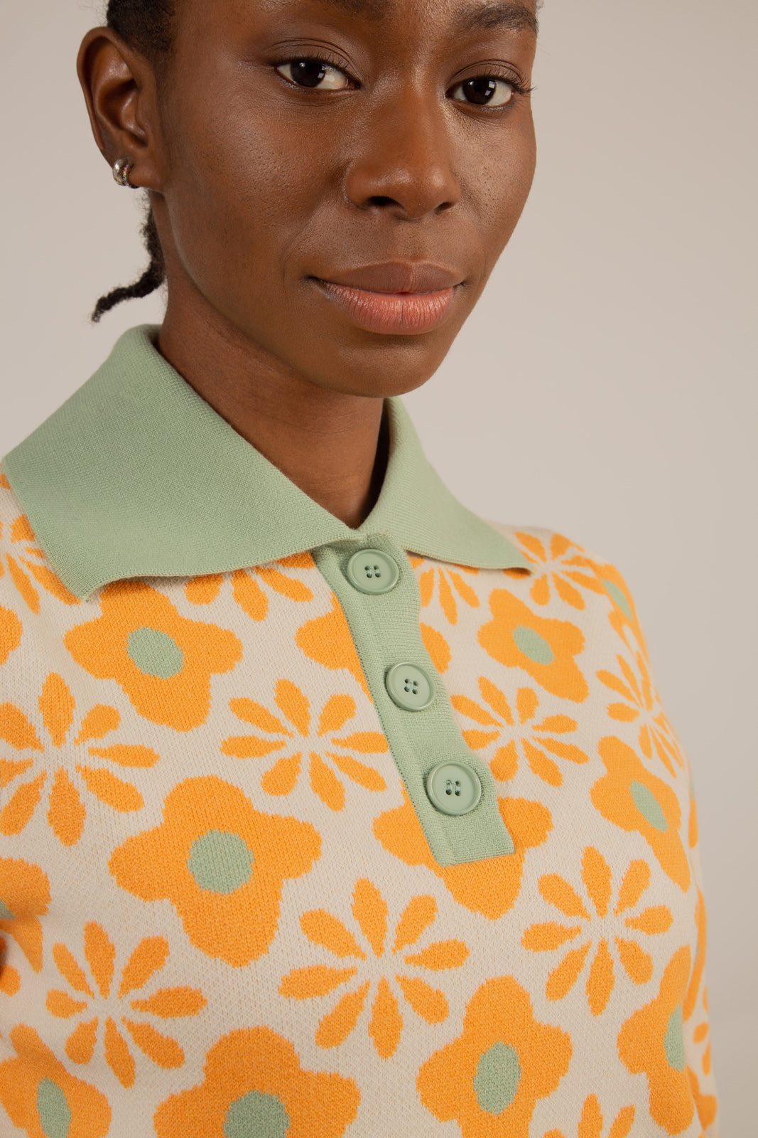Cream and orange intarsia floral mint collar jumper_8