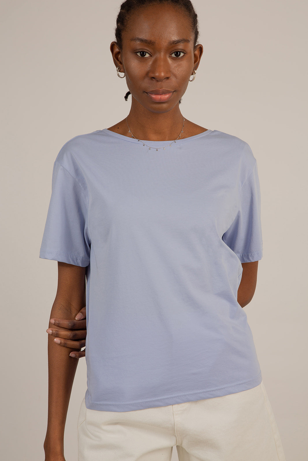 Blue open back tee_1
