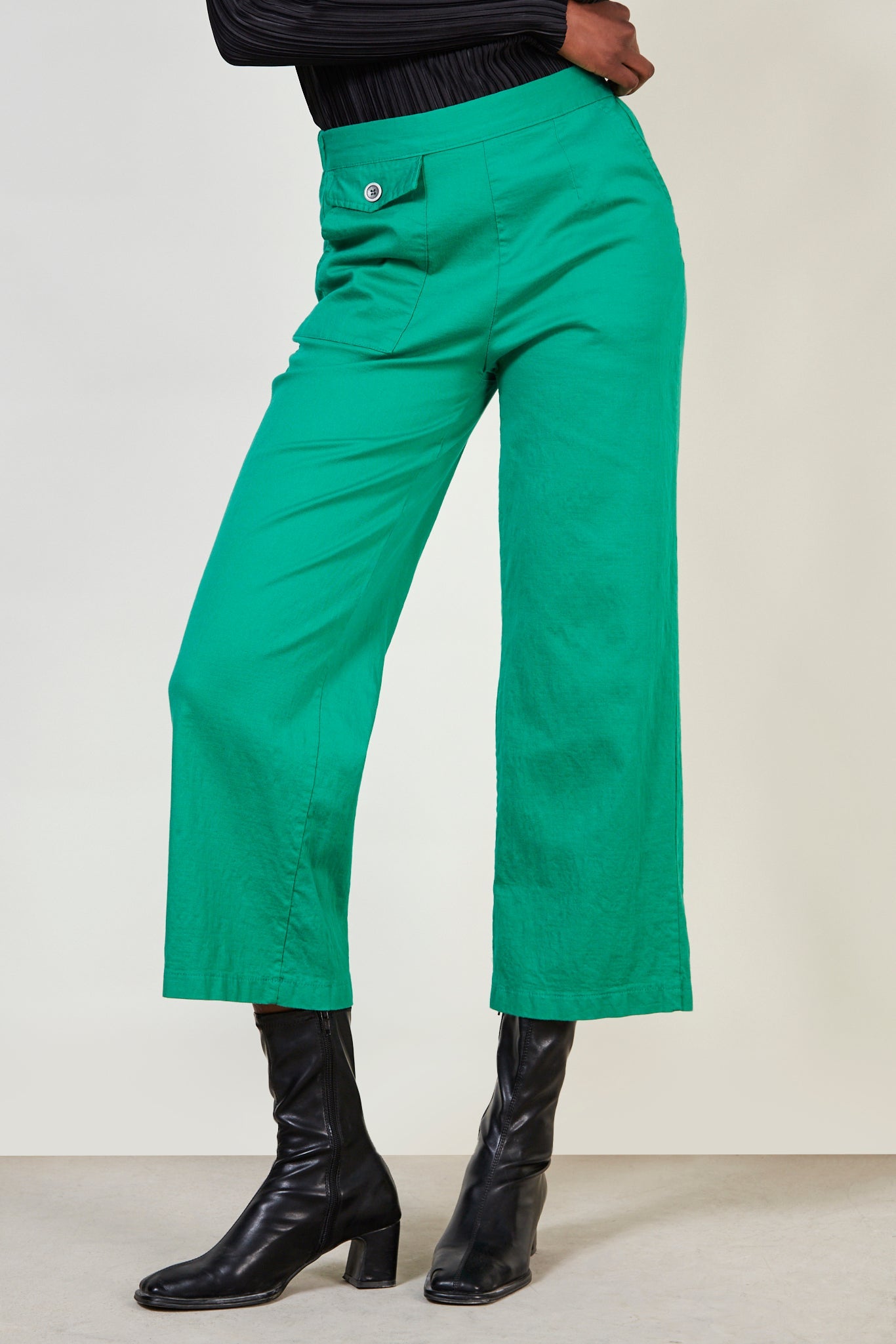 Green wide leg trousers_3