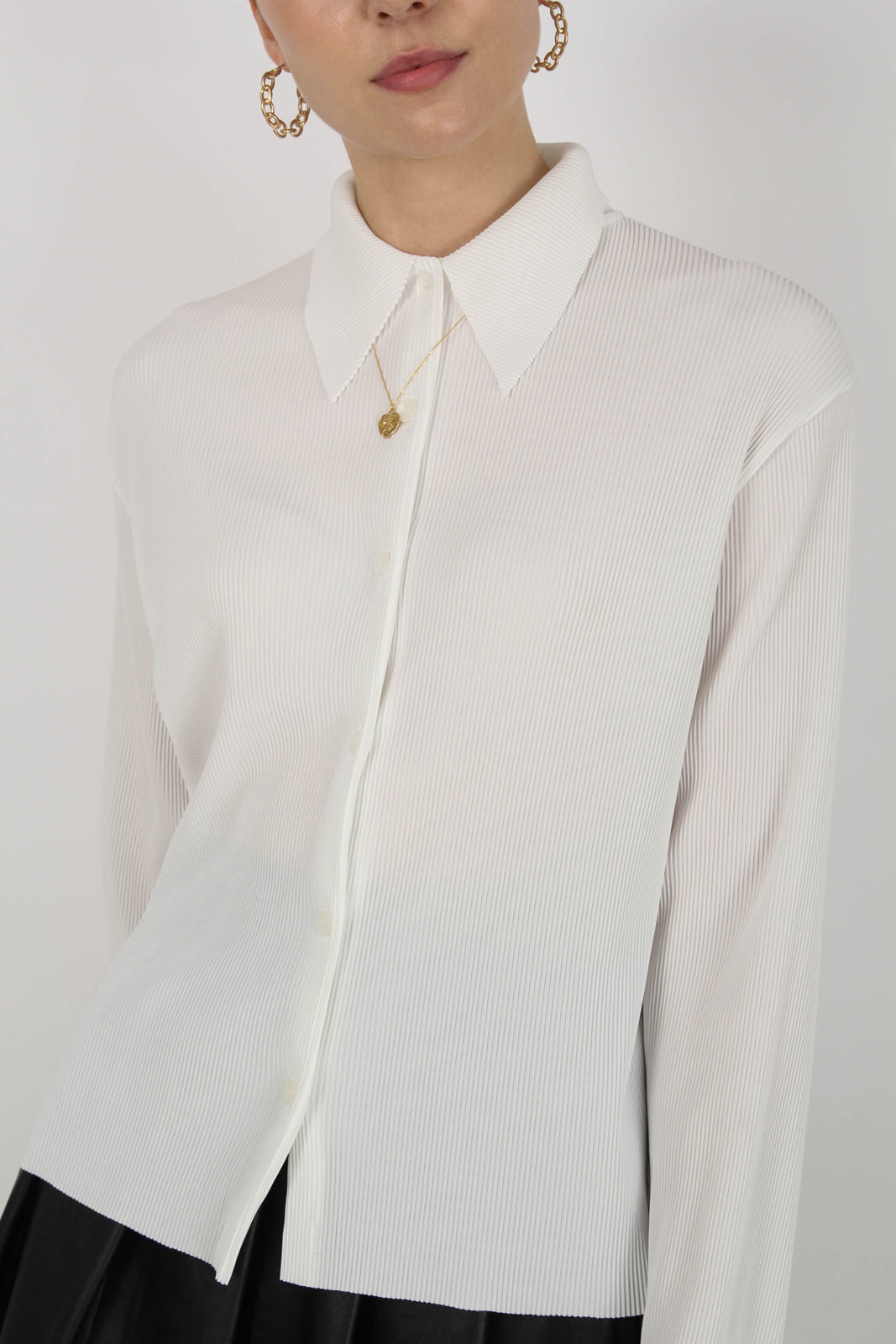 White micro pleated long sleeved shirt_7