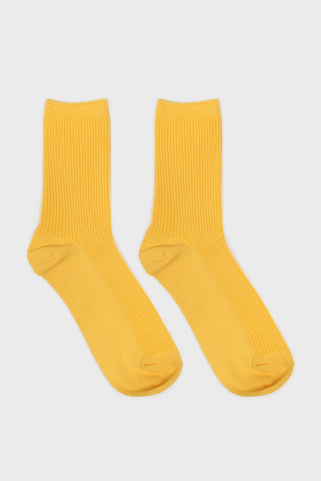 Bright yellow classic ribbed socks_4