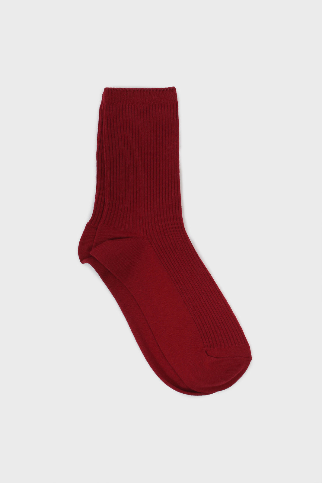 Burgundy classic ribbed socks_3