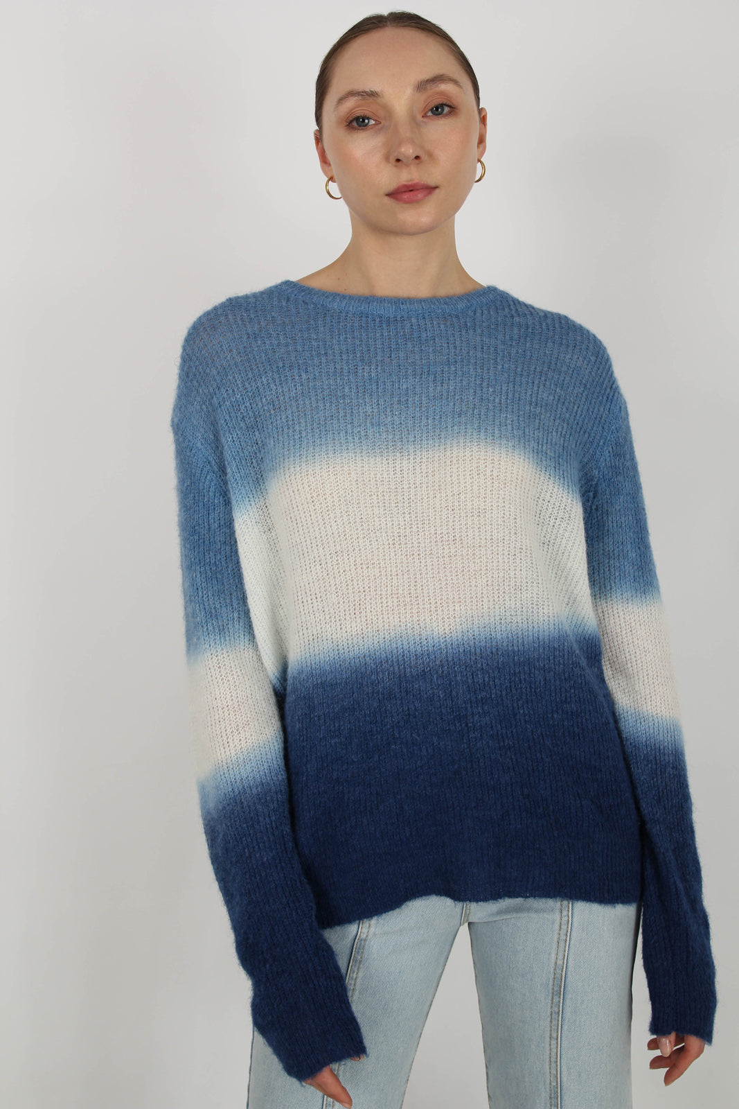 Blue dip tie dye wool blend jumper_4