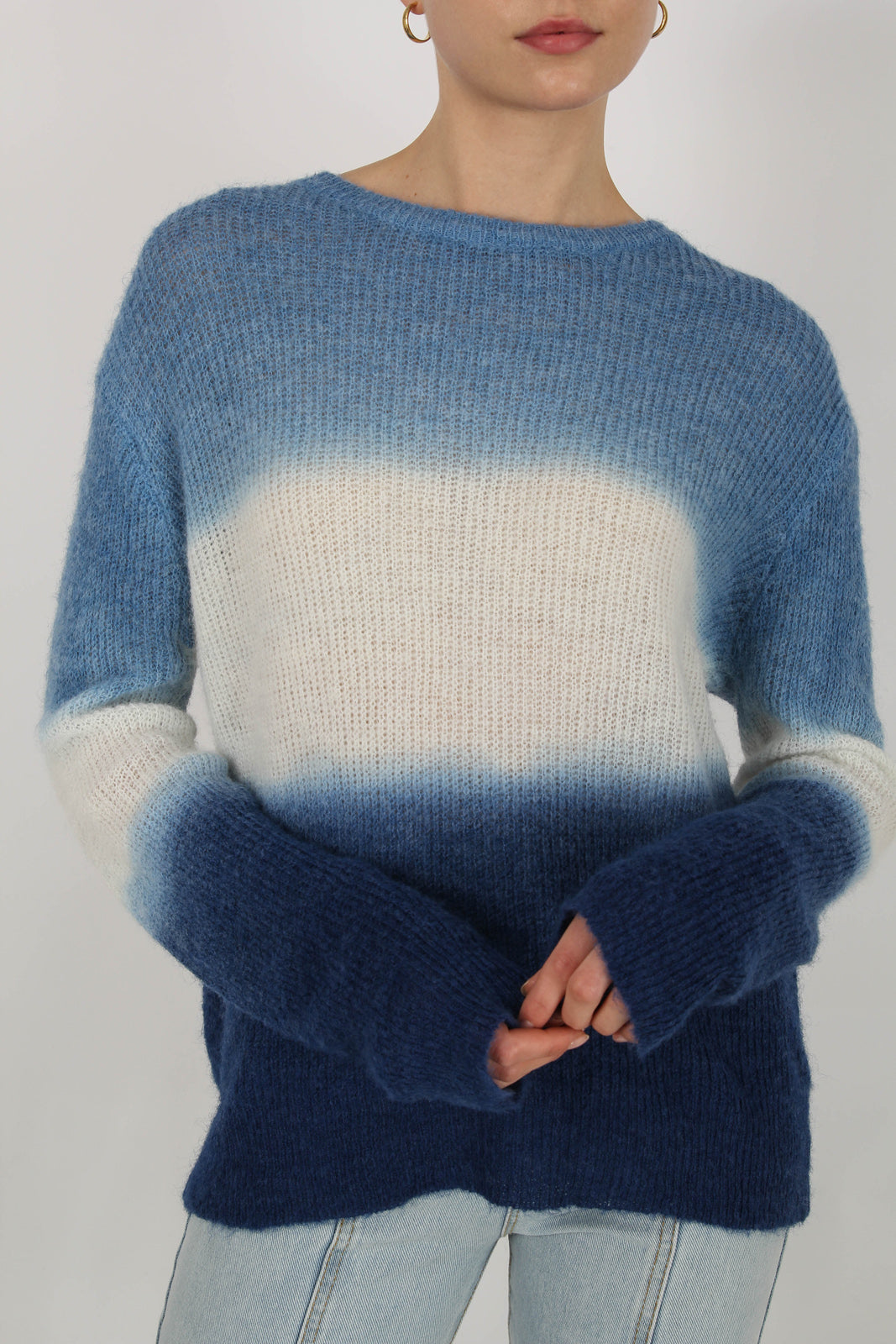 Blue dip tie dye wool blend jumper_1