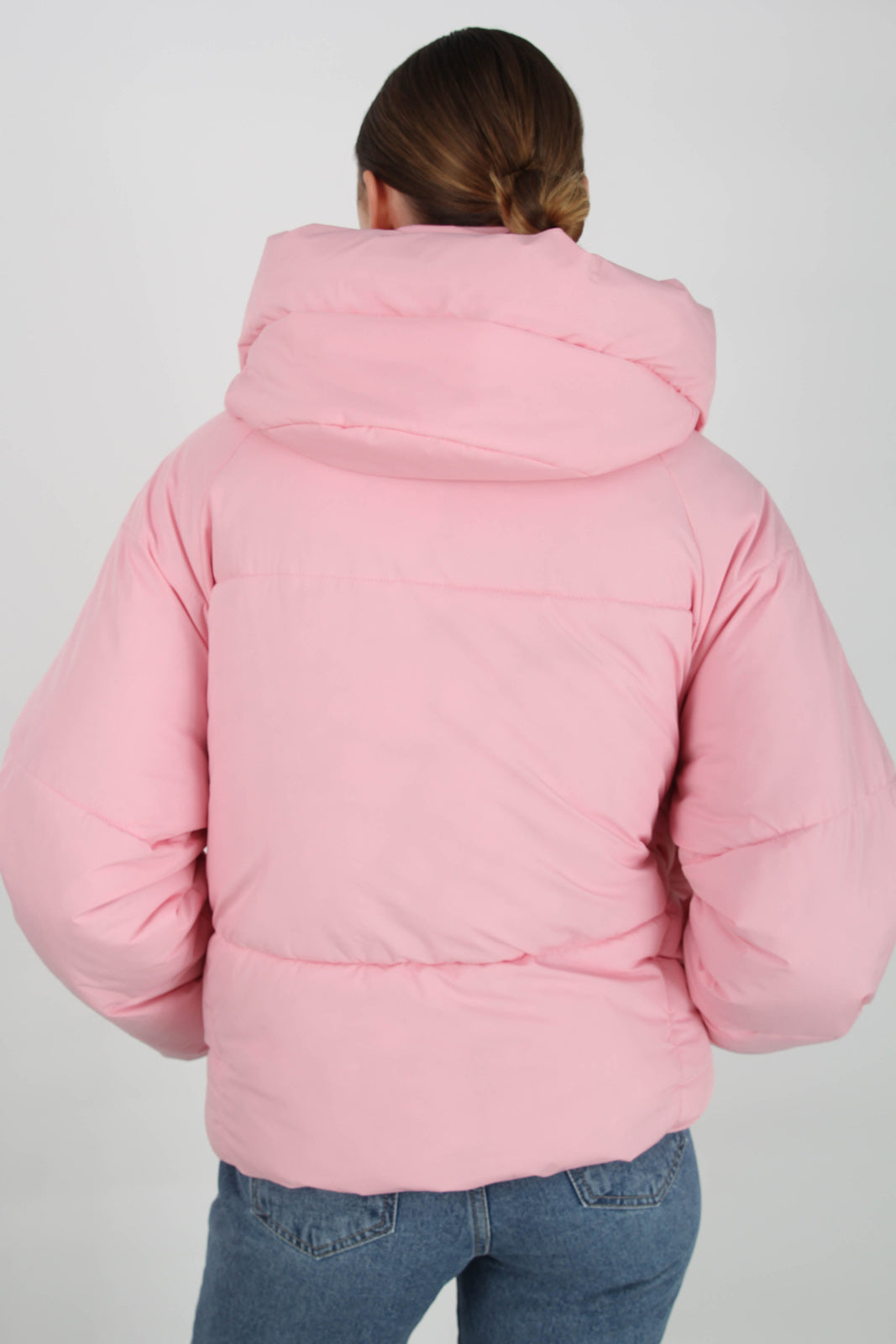 Deep pink thick hooded puffer jacket_2