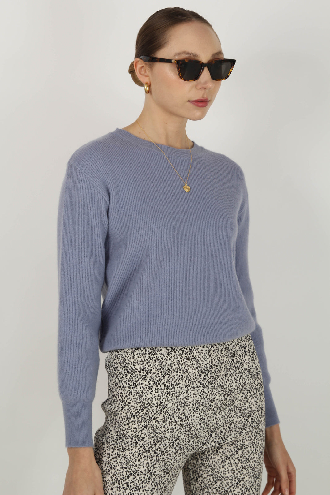 Pale blue ribbed crew neck jumper_1