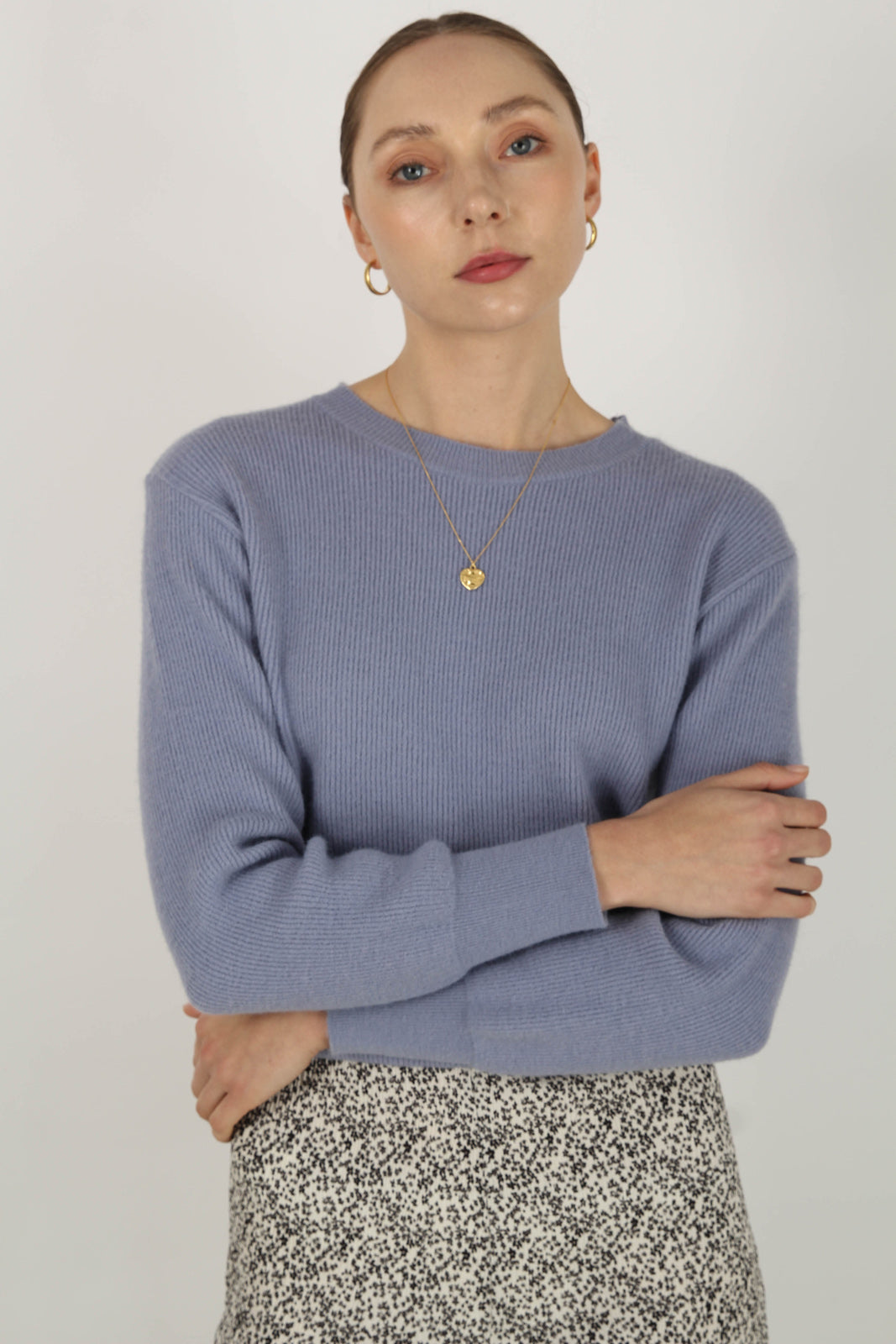 Pale blue ribbed crew neck jumper_2