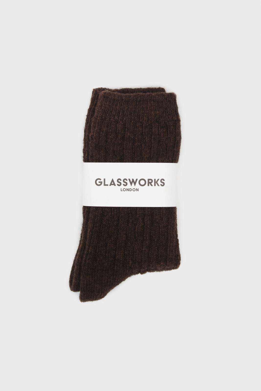 Brown wool blend cableknit socks_4