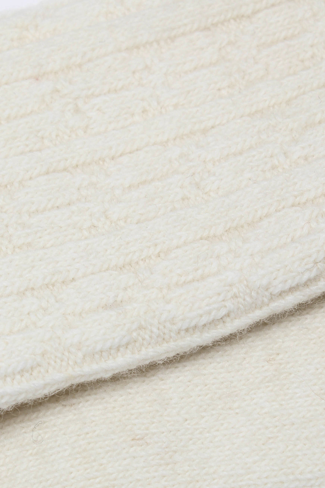Ivory wool blend cableknit socks_2