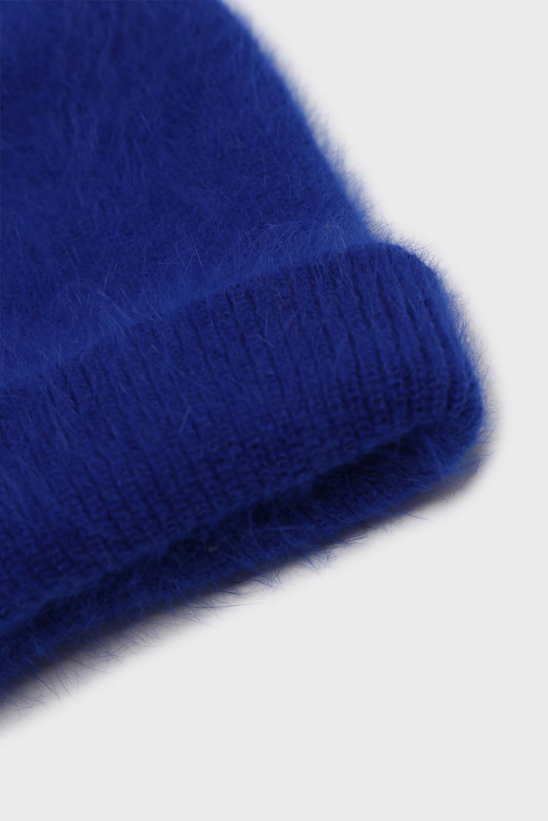 Cobalt blue mohair beanie hat_2
