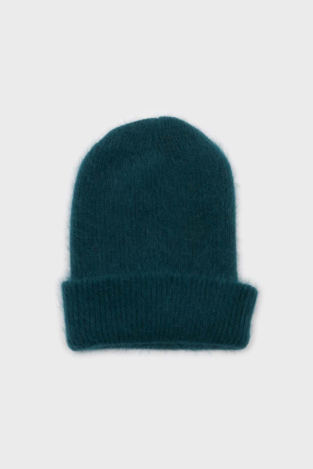 Teal mohair beanie hat_3