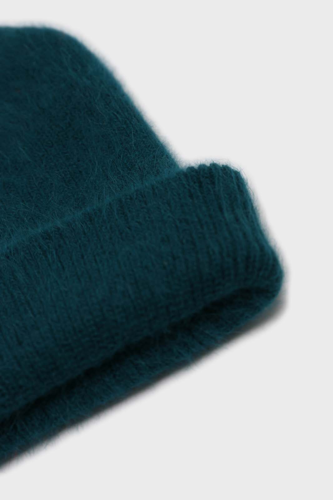 Teal mohair beanie hat_4