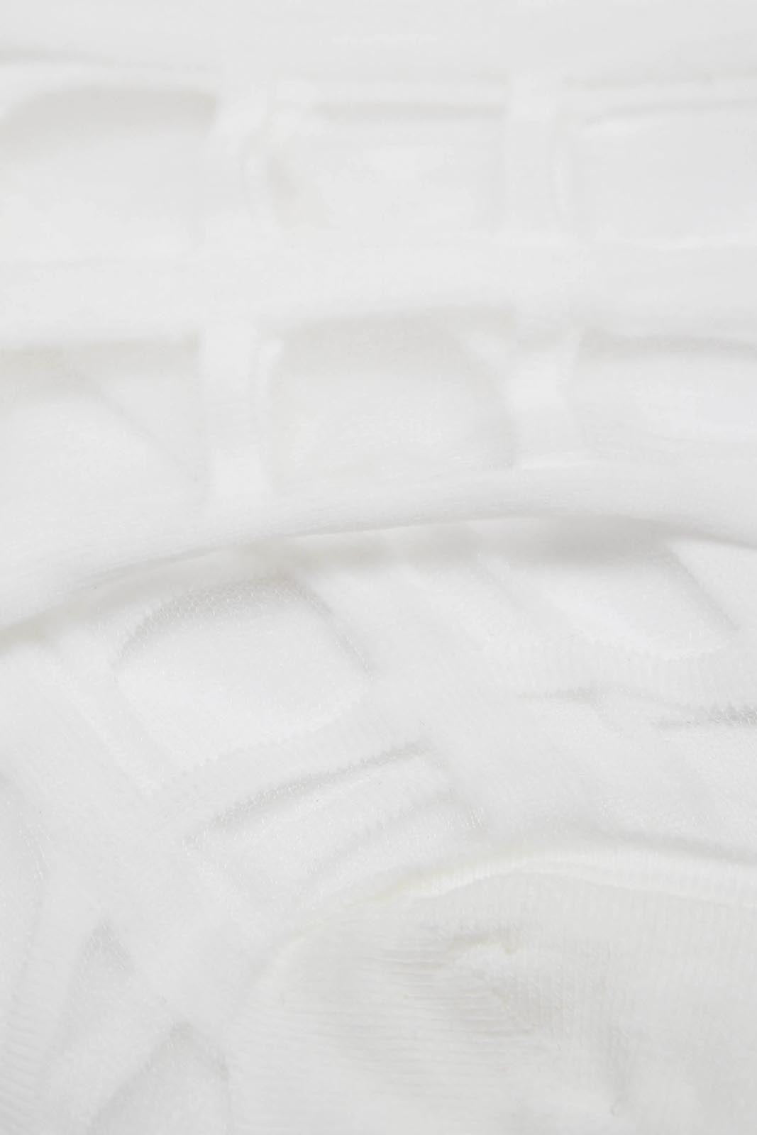 White sheer grid socks_2