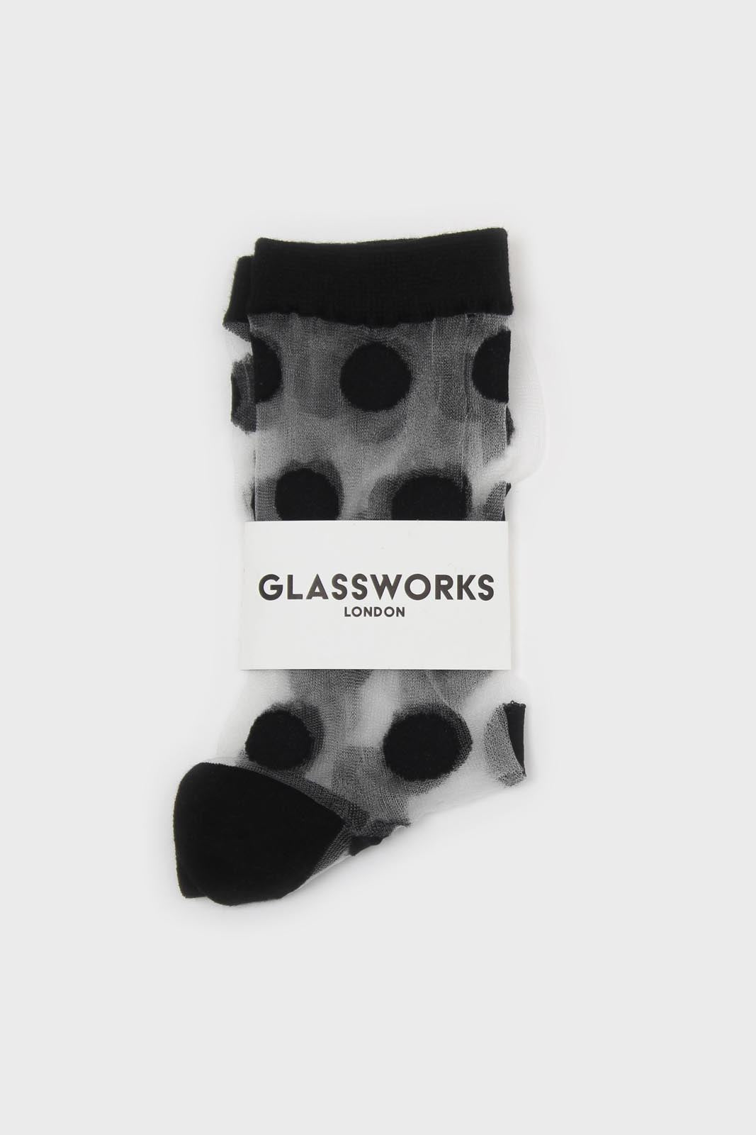 Black and white sheer polka dot socks_3