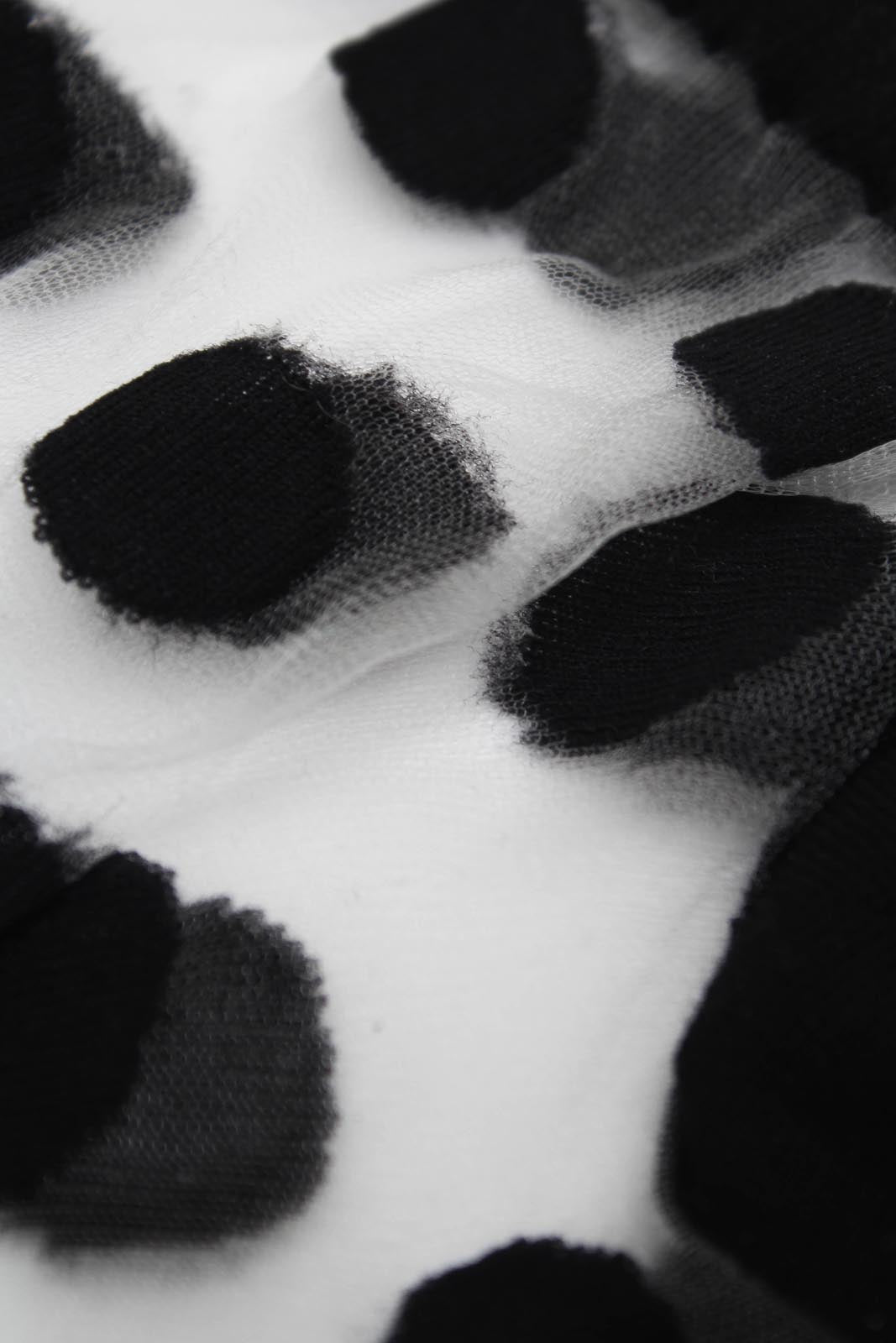 Black and white sheer polka dot socks_2