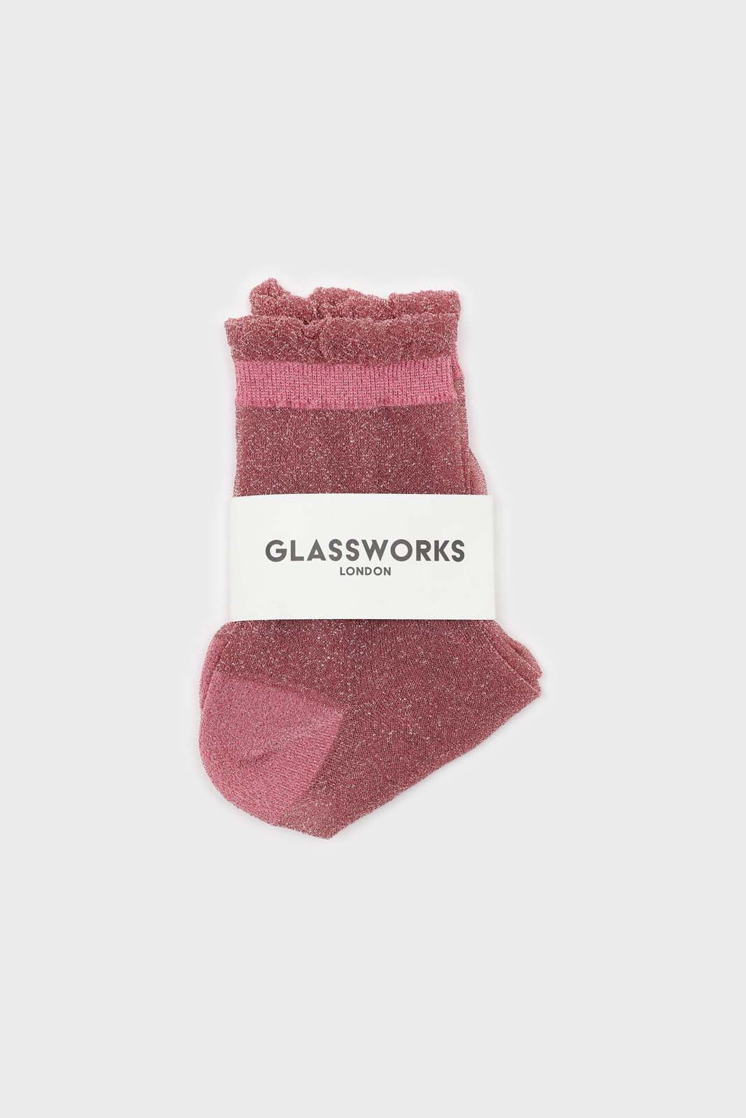 Deep pink glitter superstar socks_3