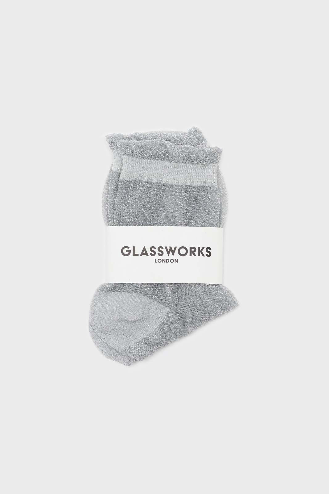 Silver glitter superstar socks_3