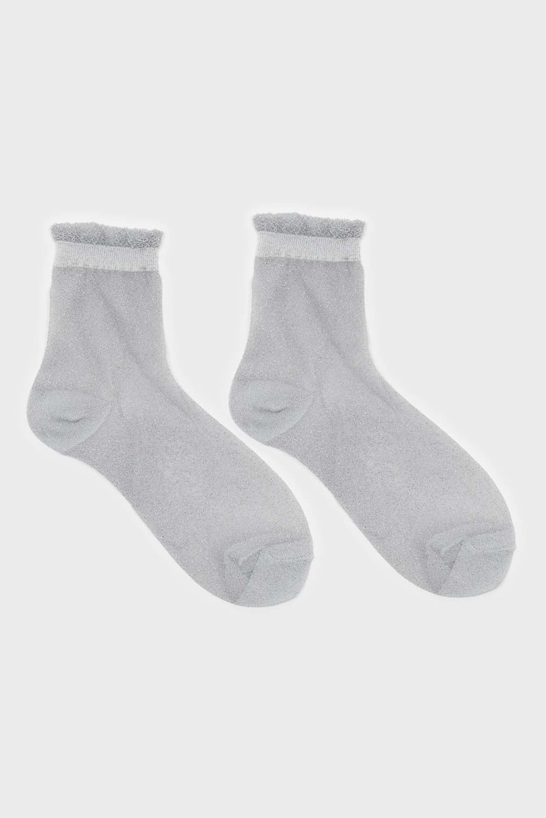 Silver glitter superstar socks_4