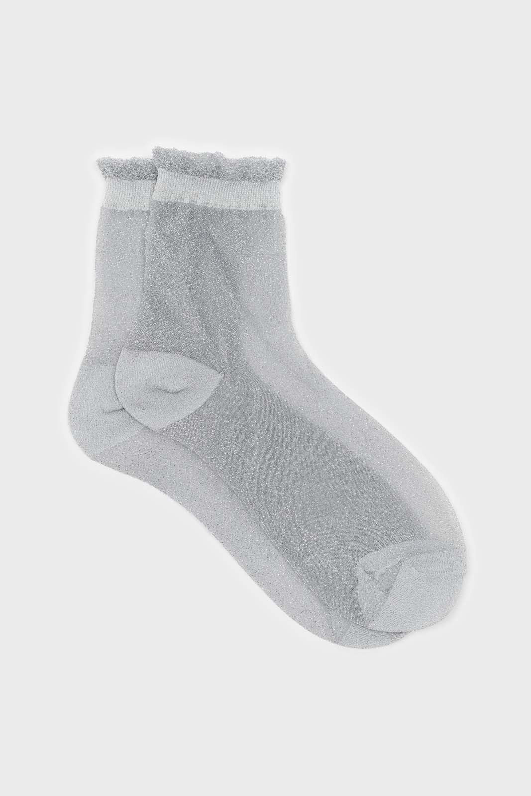 Silver glitter superstar socks_1