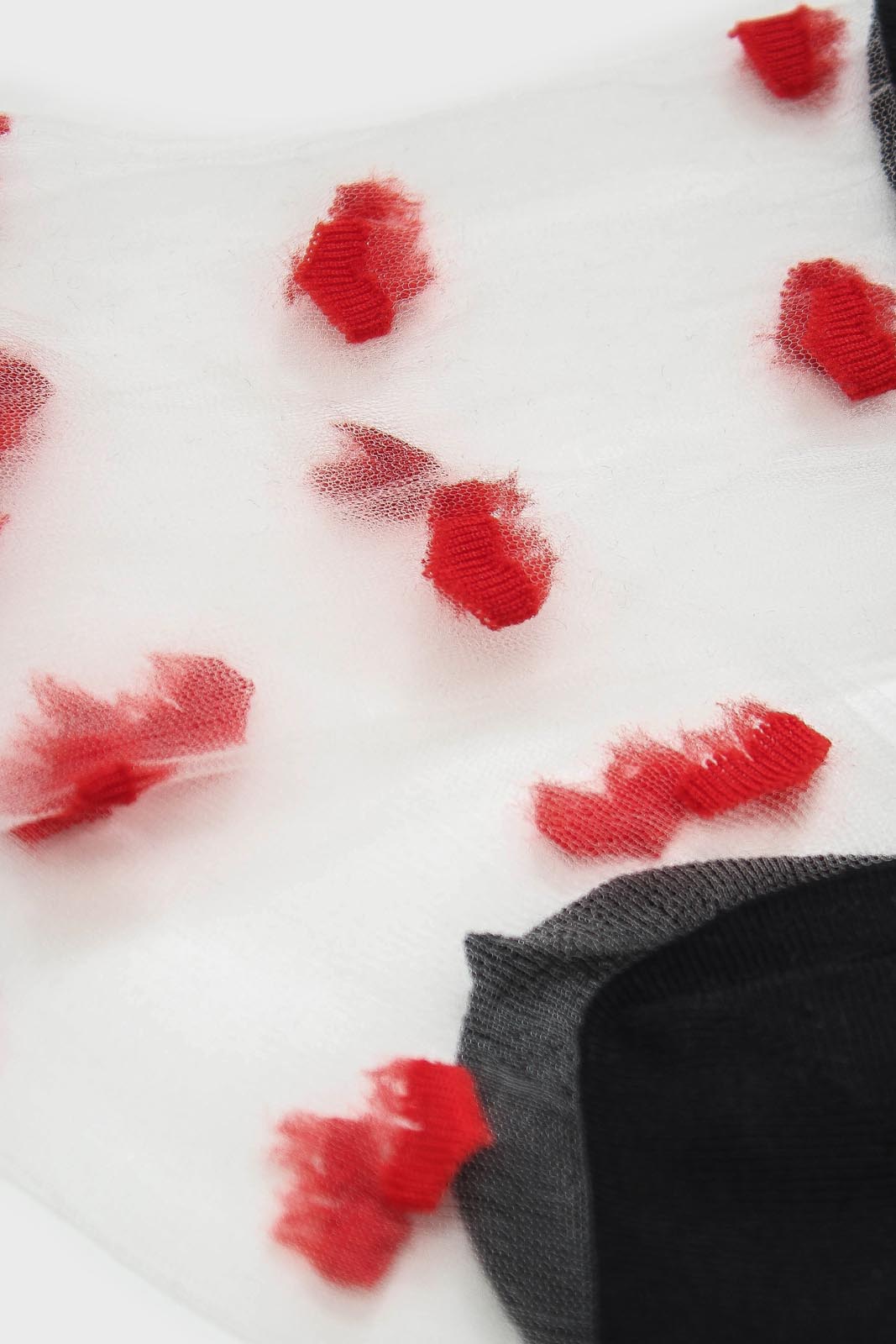 Black and red sheer heart socks_2