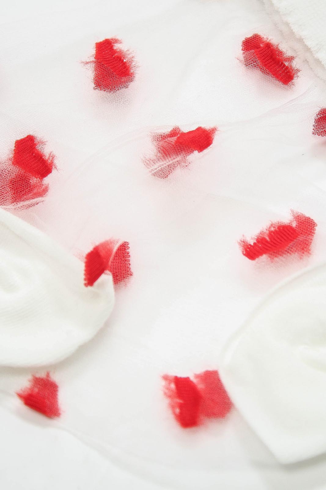 White and red sheer heart socks_2