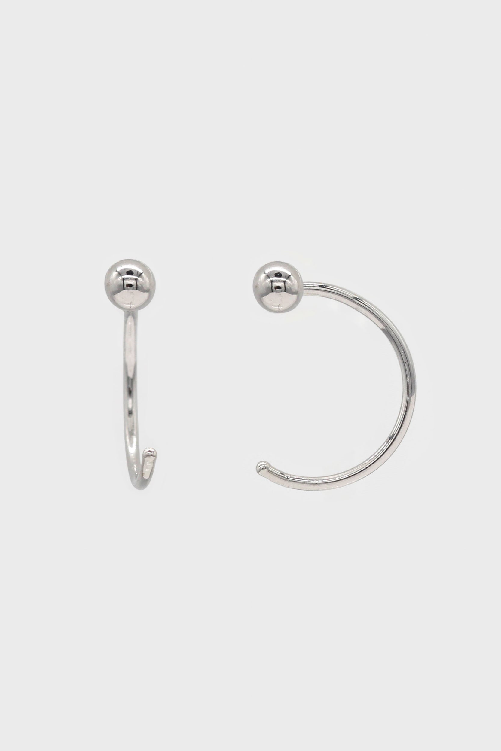 Silver ball half hoop_4