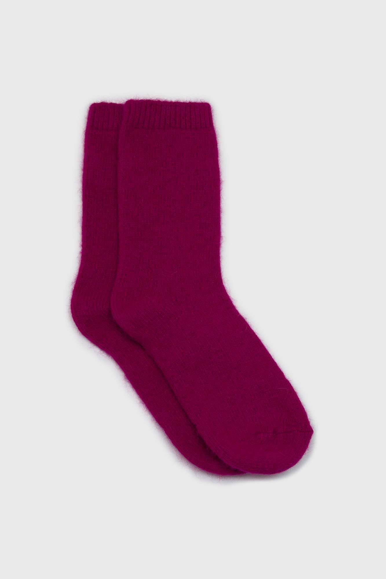 Bright purple angora smooth socks_1