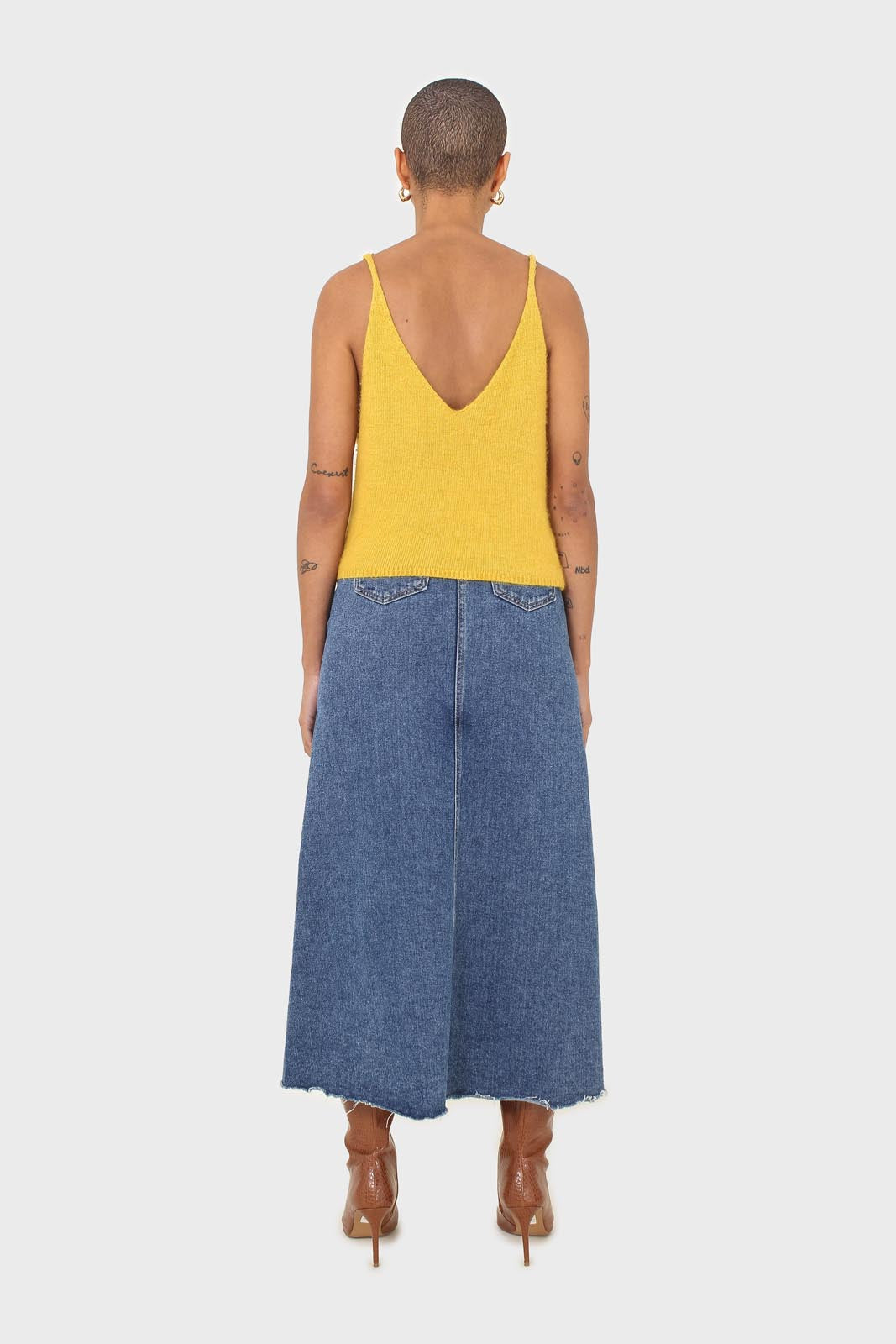 Mustard thick angora crop tank_5