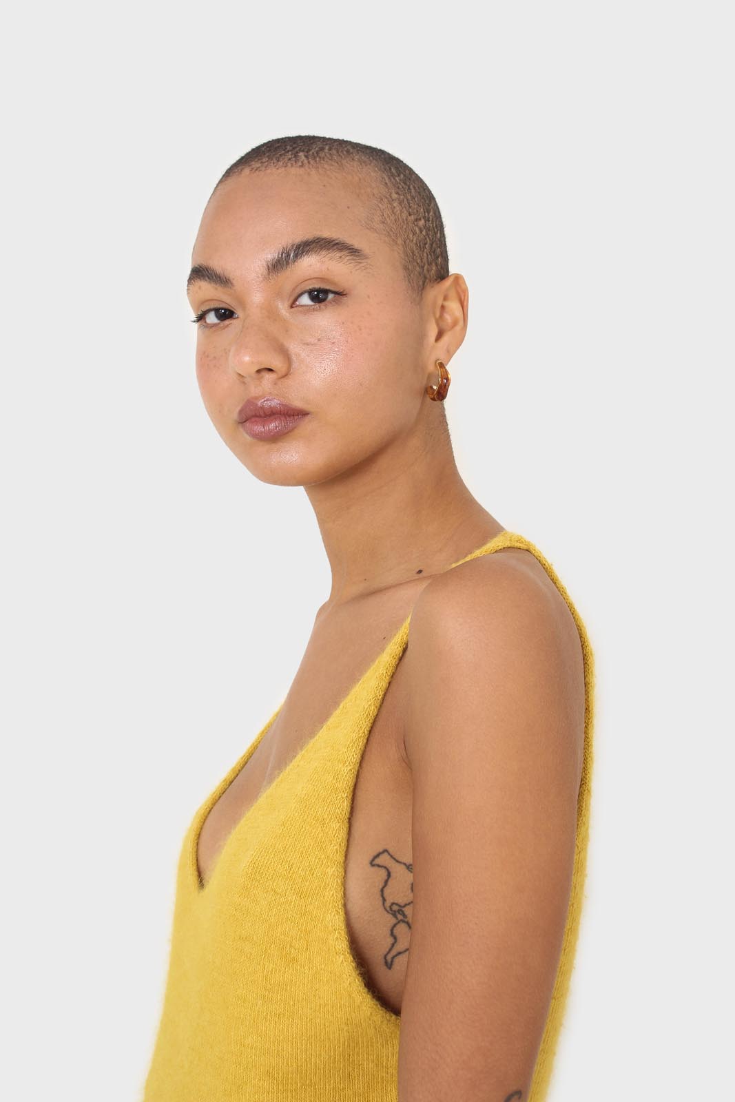 Mustard thick angora crop tank_6