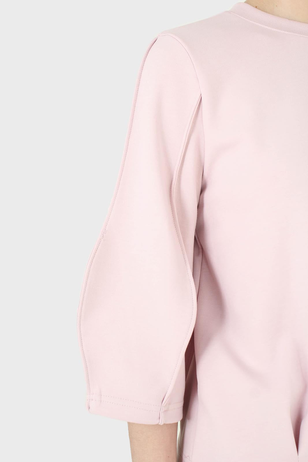 Pale pink sharp seamed 3/4 sleeve top_2