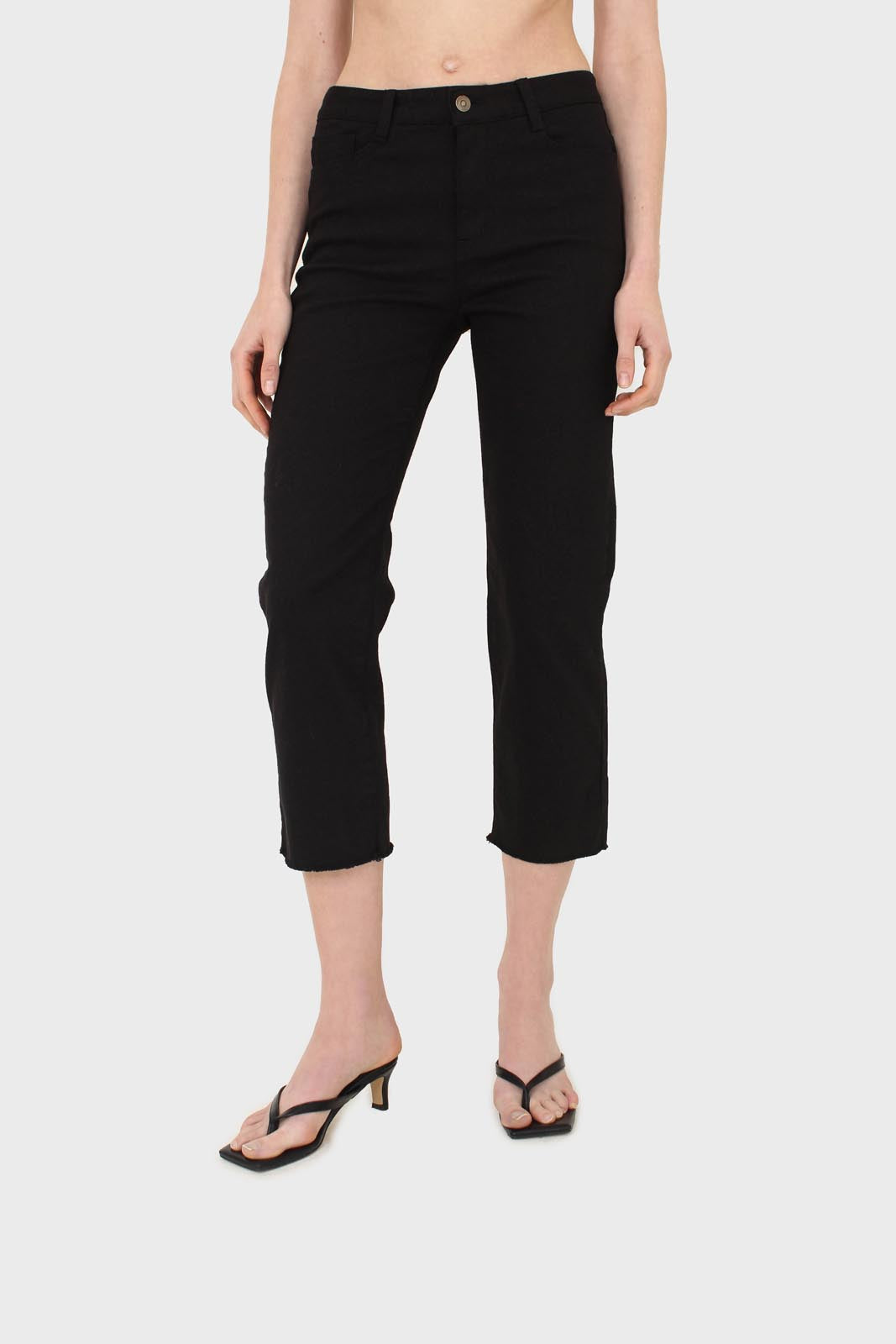 Black cut bottom boyfriend jeans - 2005_1