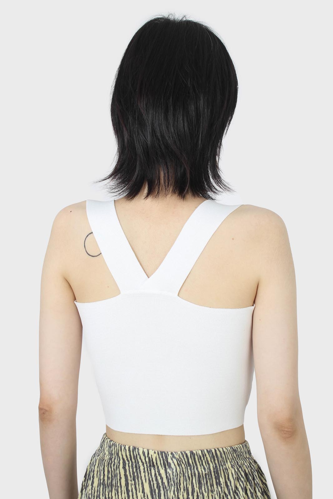 White thick strap cross back knit tank_2