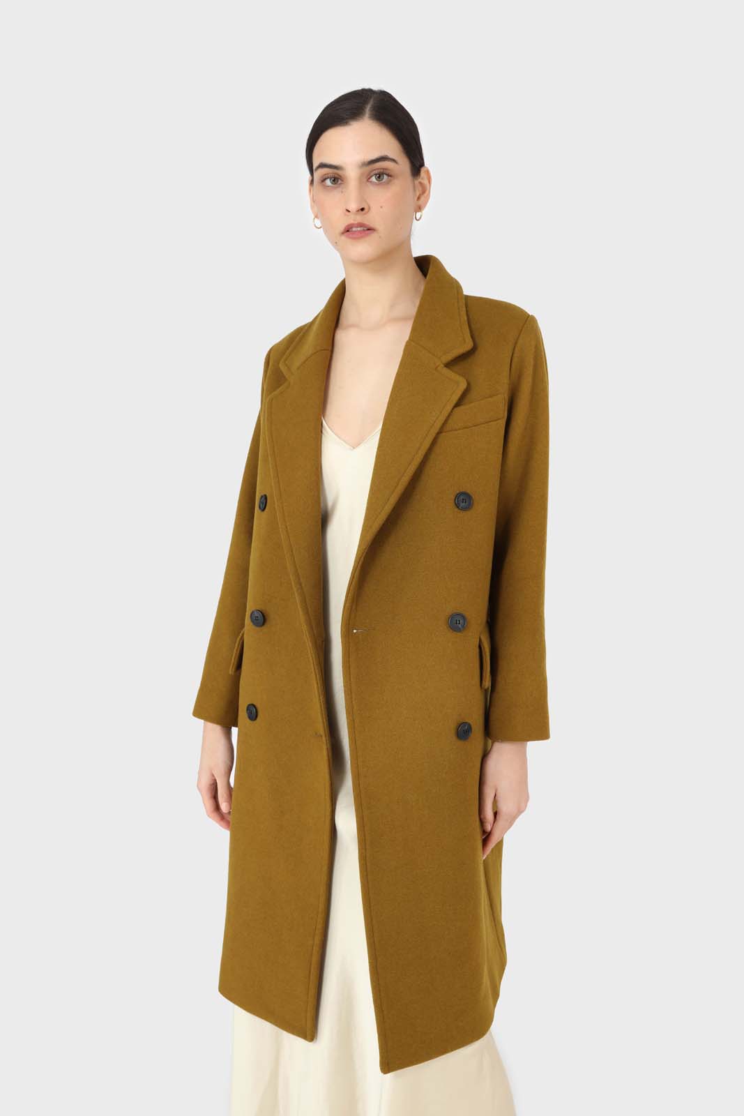 Mustard wool double breasted coat_1