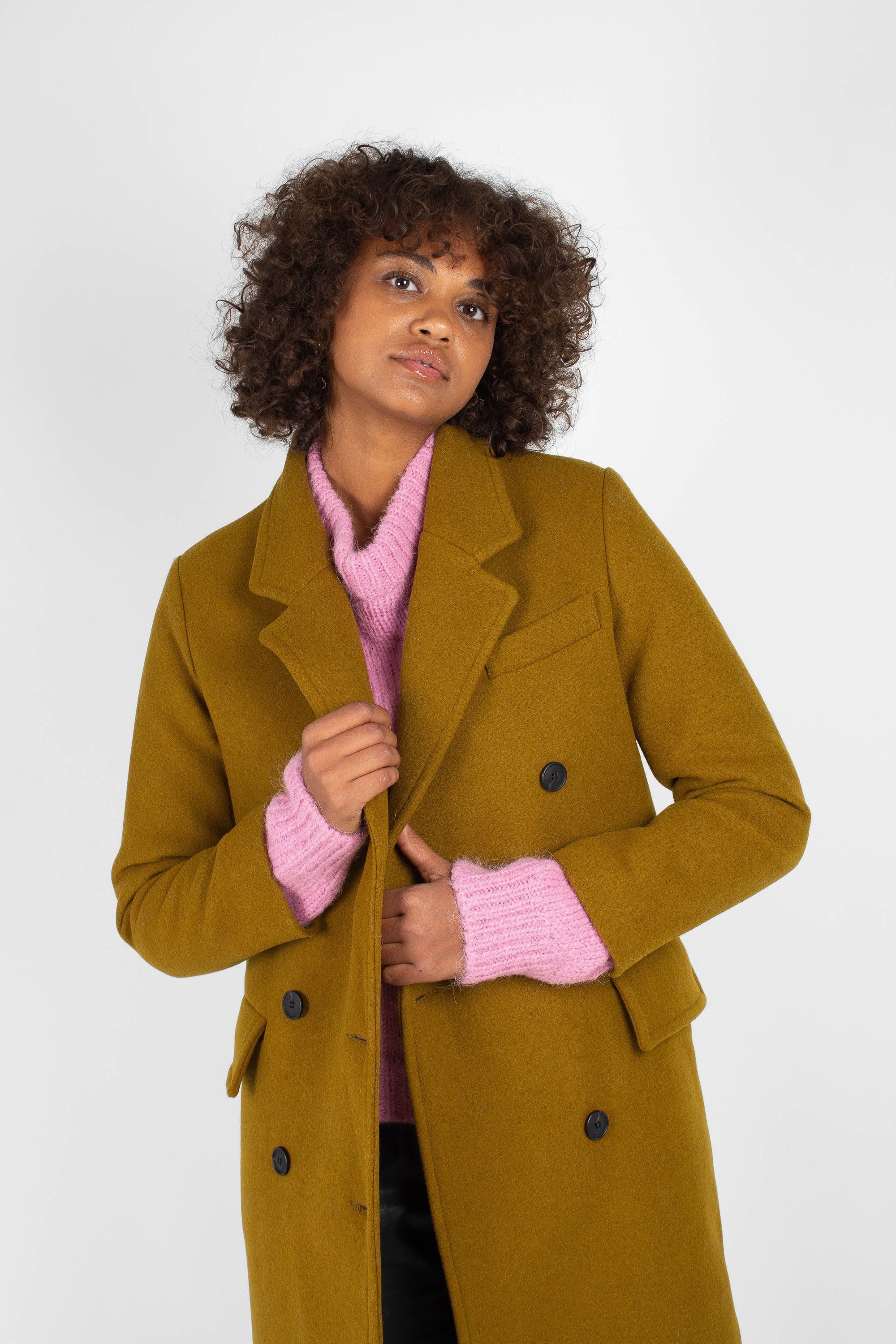 Mustard wool double breasted coat_7