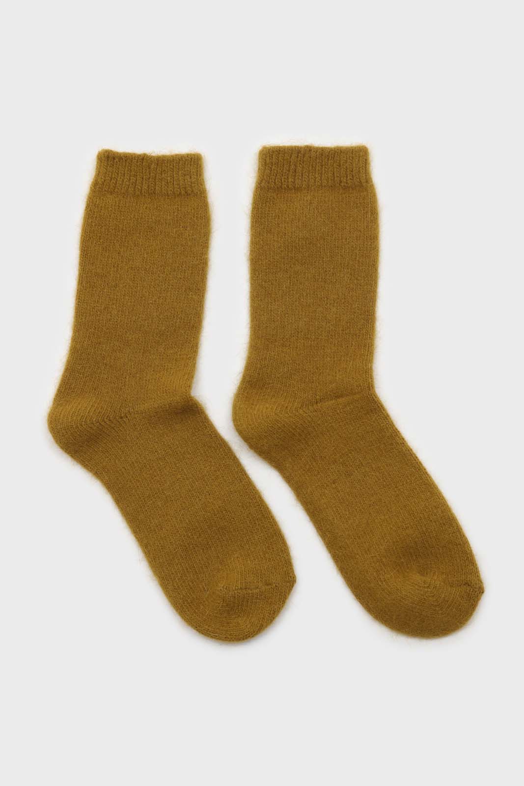 Khaki angora smooth socks_4
