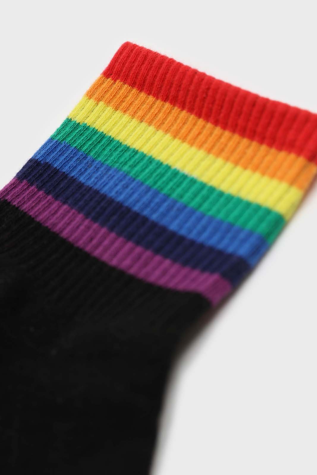 Black rainbow ankle stripe socks_3