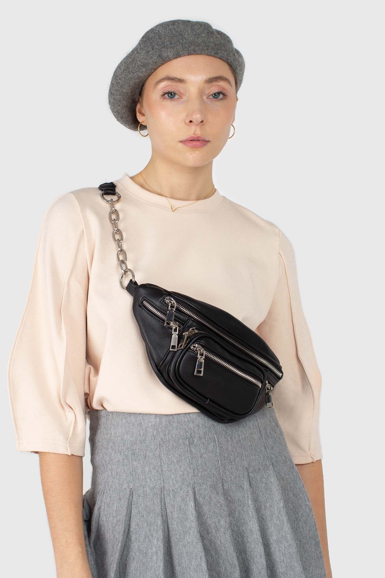 Pale grey wool beret_1