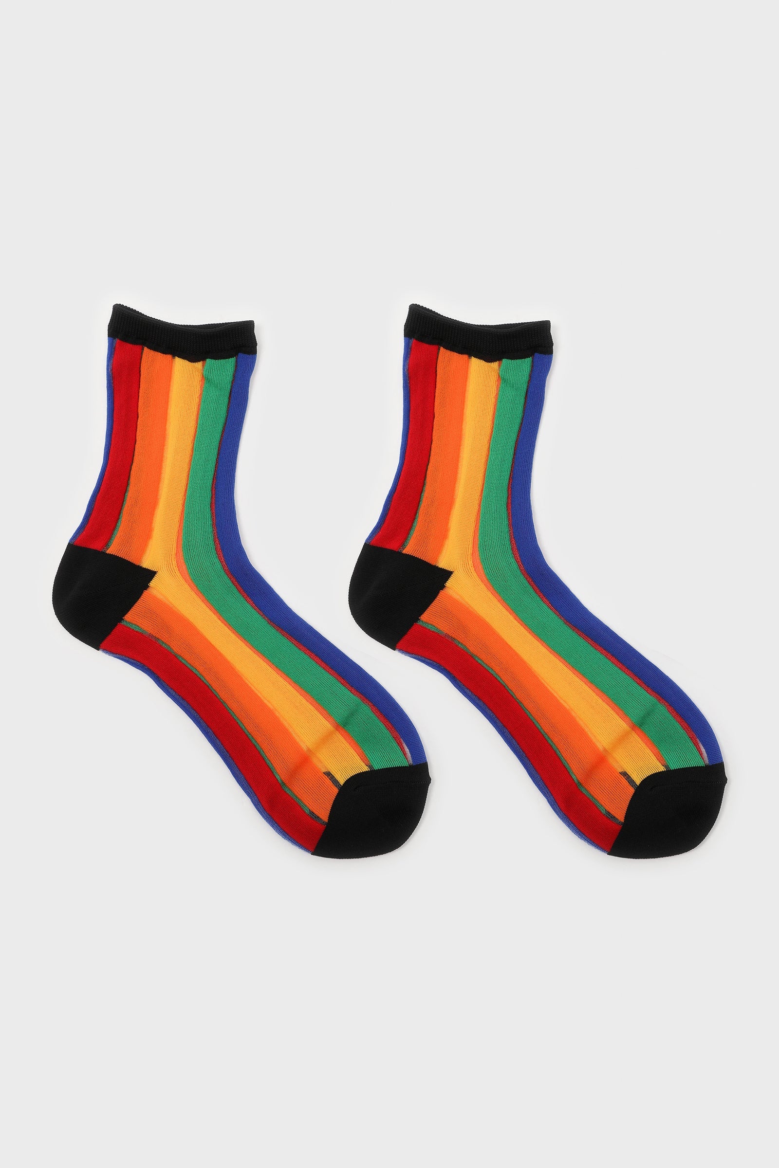 Rainbow sheer vertical striped socks_3