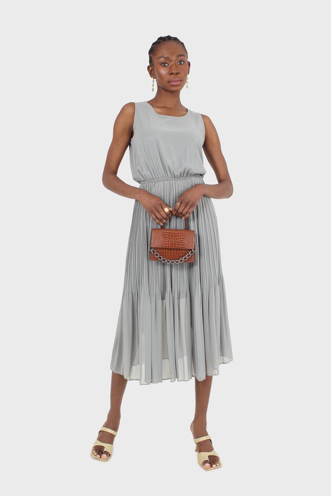 Mint silky micro pleat maxi dress_6