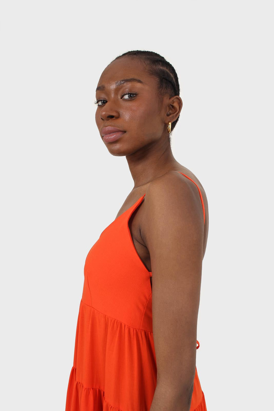 Red tiered tie back maxi dress_6