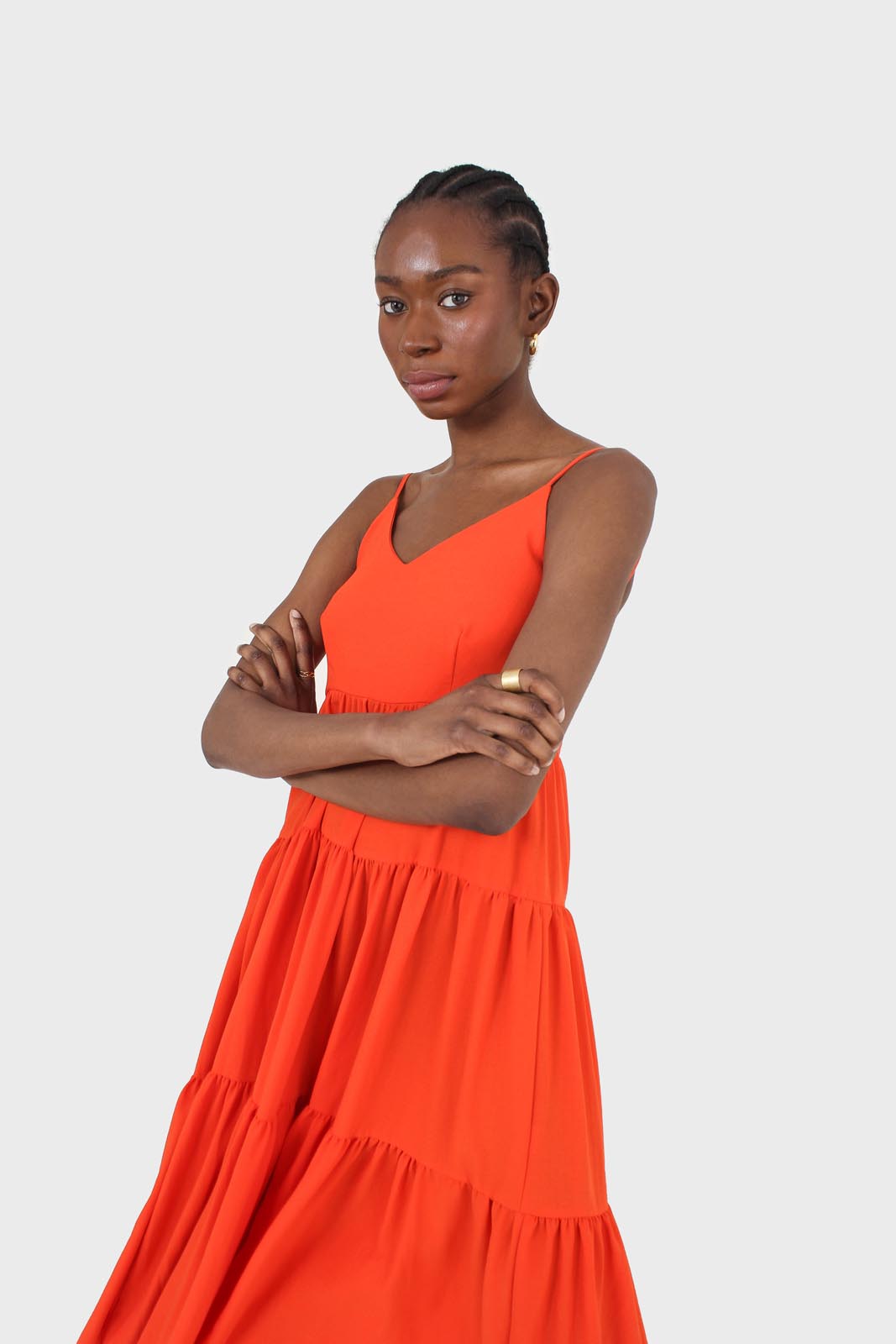 Red tiered tie back maxi dress_11