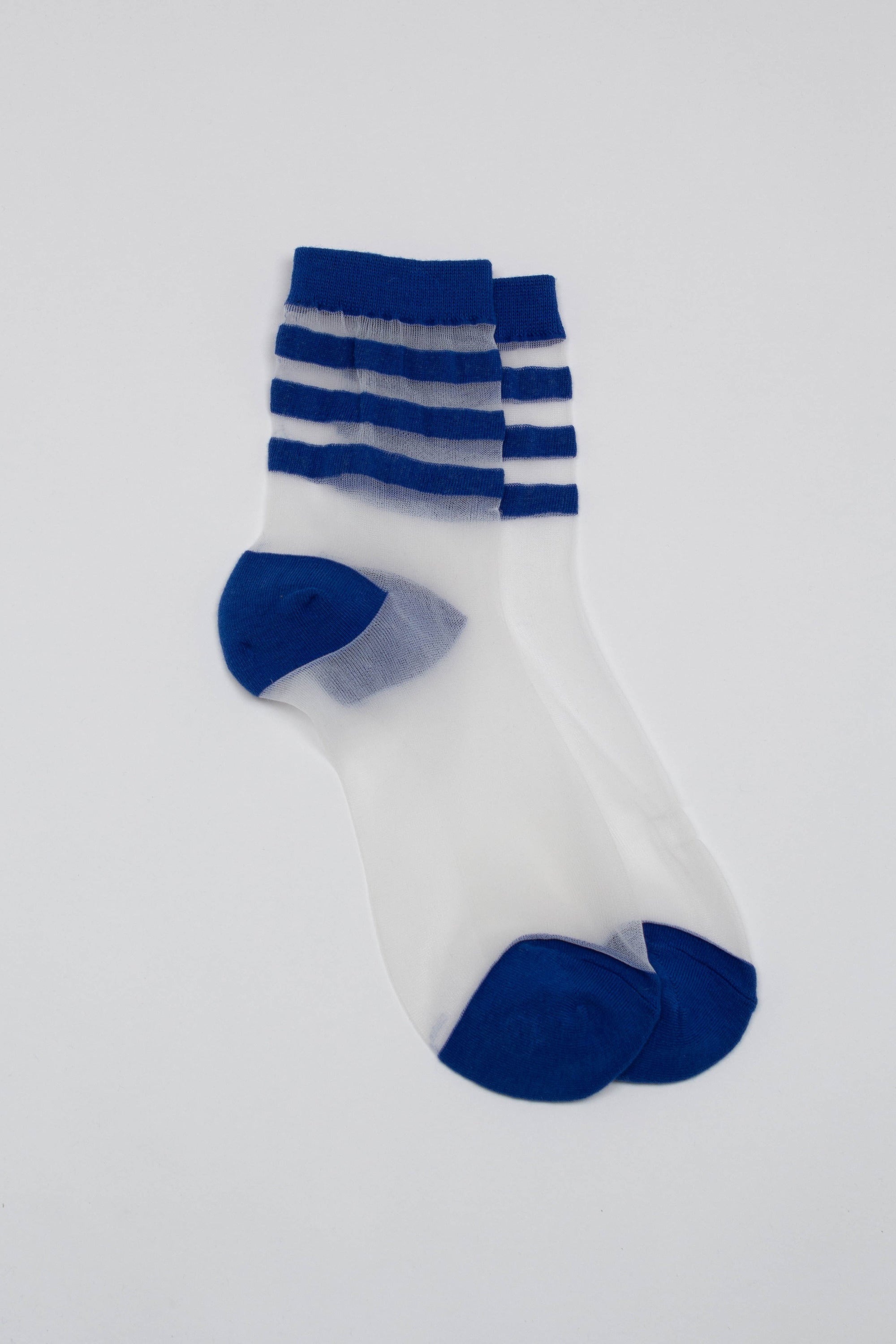 Cobalt sheer triple stripe socks_1