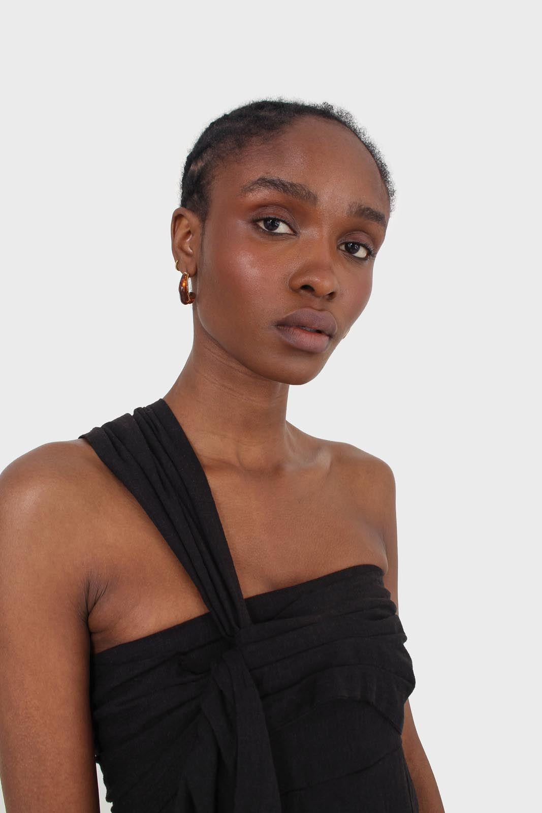 Black one shoulder linen jumpsuit_8